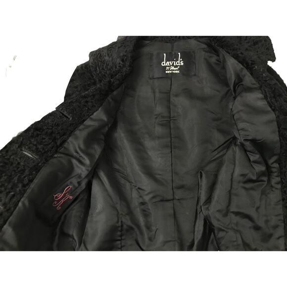 Vintage 1950s Black Fur Crop Coat Three Quarter Sleeves / Women’s XS - Picture 7 of 7